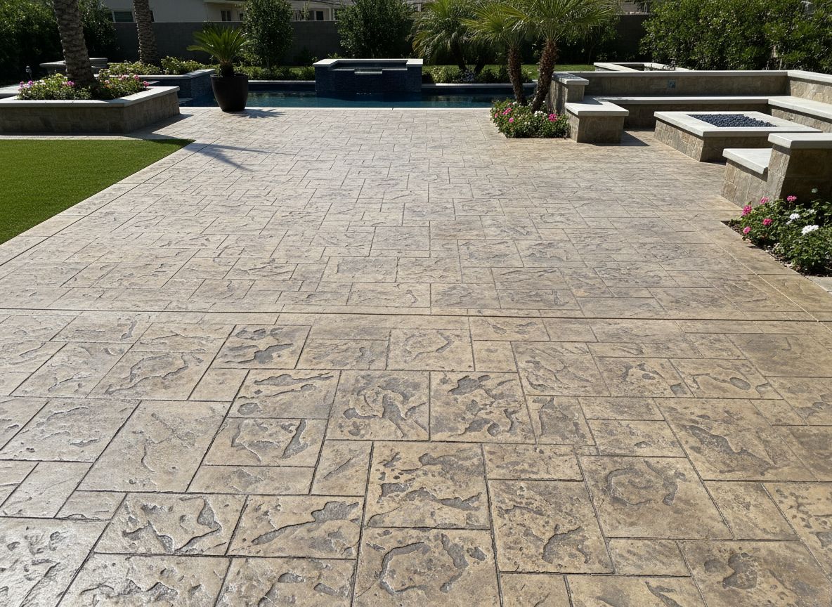 Stamped decorative concrete patio in South Florida